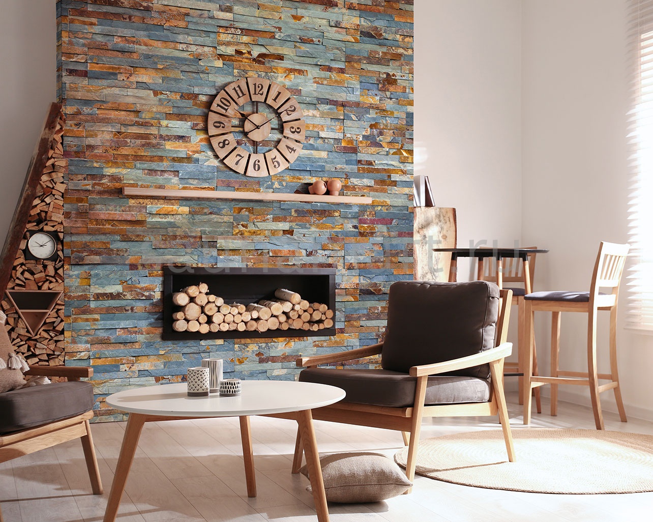 Камень натуральный Сланец Мультиколор плитка 600х150мм 10-20мм (0.63 м2/уп) Камень натуральный Сланец Мультиколор плитка 600х150мм 10-20мм (0.63 м2/уп)