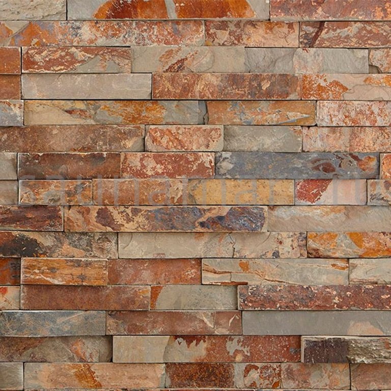 Камень натуральный Сланец Мультиколор плитка 600х150мм 10-20мм (0.63 м2/уп) Камень натуральный Сланец Мультиколор плитка 600х150мм 10-20мм (0.63 м2/уп)