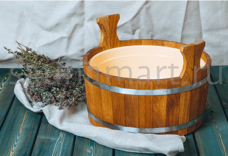 Шайка с пластиковым вкладышем 12 л дуб Вудсон Шайка с пластиковым вкладышем 12 л дуб Вудсон