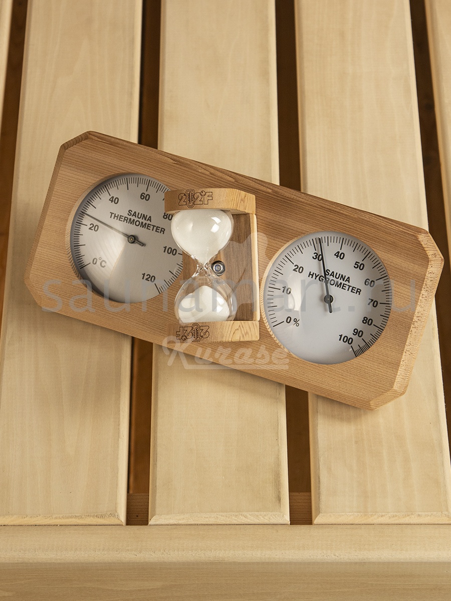 Термогигрометр+песочные часы TH-25R (AP-032BW-03) Кедр Термогигрометр+песочные часы TH-25R (AP-032BW-03) Кедр