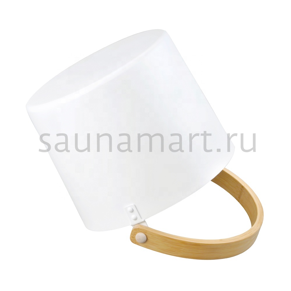 Ведро для бани WHITE Kurase 5л с бамбуковой ручкой Ведро для бани WHITE Kurase 5л с бамбуковой ручкой