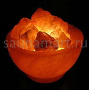 Соляная лампа Огненная ВАЗА D=16 см 2.0-2.5 кг на дер. подставке SALTWAY Соляная лампа Огненная ВАЗА D=16 см 2.0-2.5 кг на дер. подставке SALTWAY