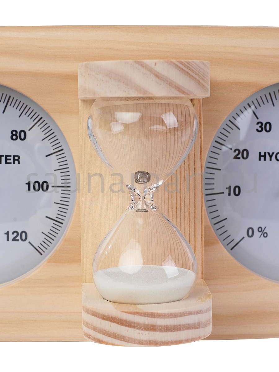 Термогигрометр+песочные часы AP-006BW-02  Сосна Kurase Термогигрометр+песочные часы AP-006BW-02  Сосна Kurase