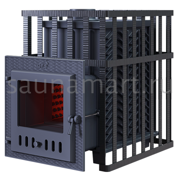 Печь дровяная чугунная Гефест GFS ЗК 18 (М) в сетке Печь дровяная чугунная Гефест GFS ЗК 18 (М) в сетке