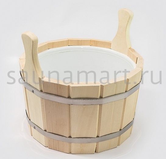 Шайка двухручная 12 л. с пласт. вставкой ПЛ-14 Шайка двухручная 12 л. с пласт. вставкой ПЛ-14