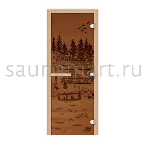Дверь для сауны Экодорс 1900х700 Банька в лесу (бронза) Дверь для сауны Экодорс 1900х700 Банька в лесу (бронза)