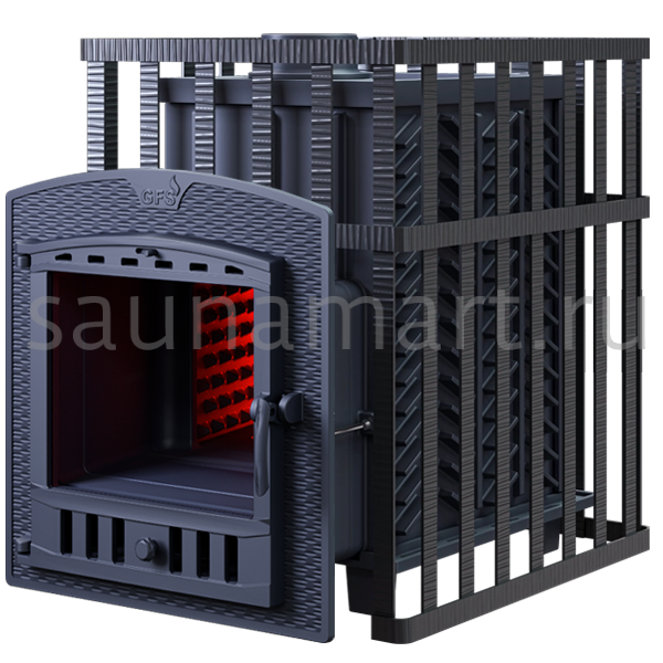 Печь дровяная чугунная Гефест GFS ЗК 30 (П2) в сетке Печь дровяная чугунная Гефест GFS ЗК 30 (П2) в сетке