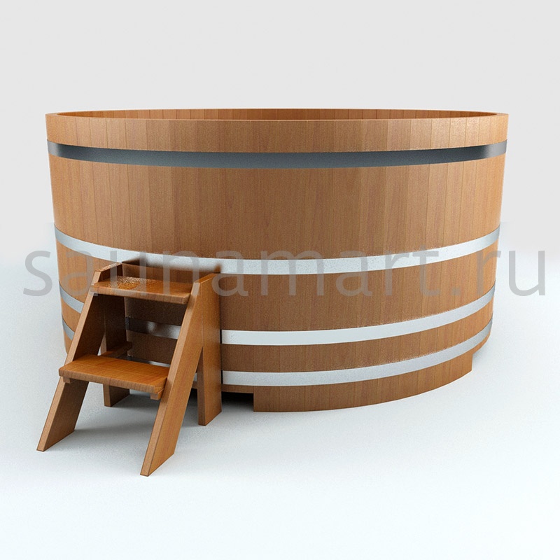 Купель круглая из дуба D=1.2 H=1.0 без покрытия традиционная Купель круглая из дуба D=1.2 H=1.0 без покрытия традиционная