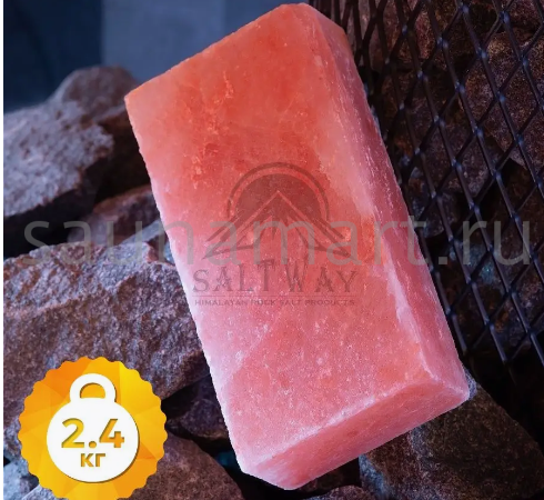 Кирпич из гималайской соли 20х10х5см шлифов SALTWAY Кирпич из гималайской соли 20х10х5см шлифов SALTWAY