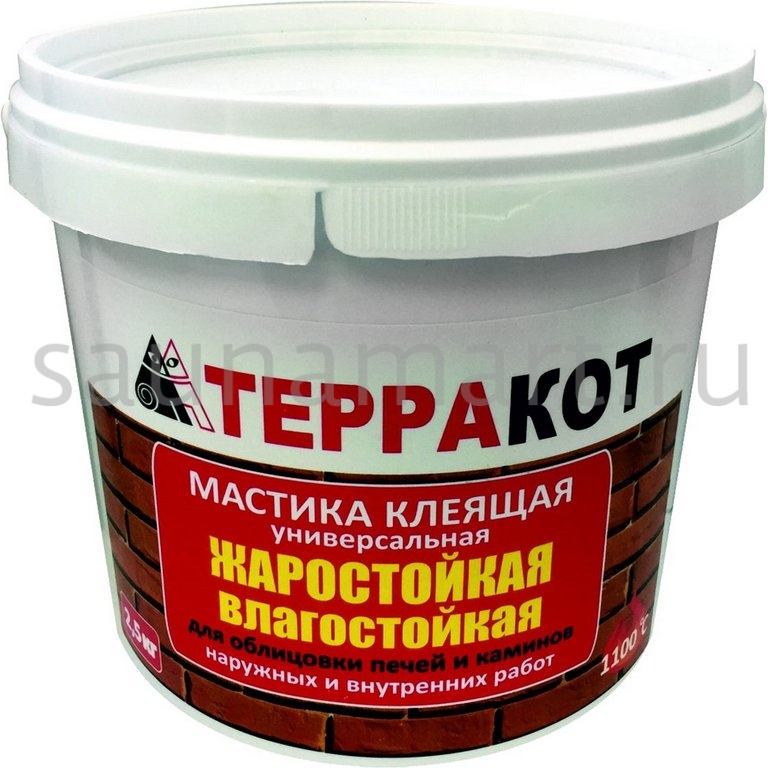 Мастика ТЕРРАКОТ жаростойкая клеящая 5 кг Мастика ТЕРРАКОТ жаростойкая клеящая 5 кг