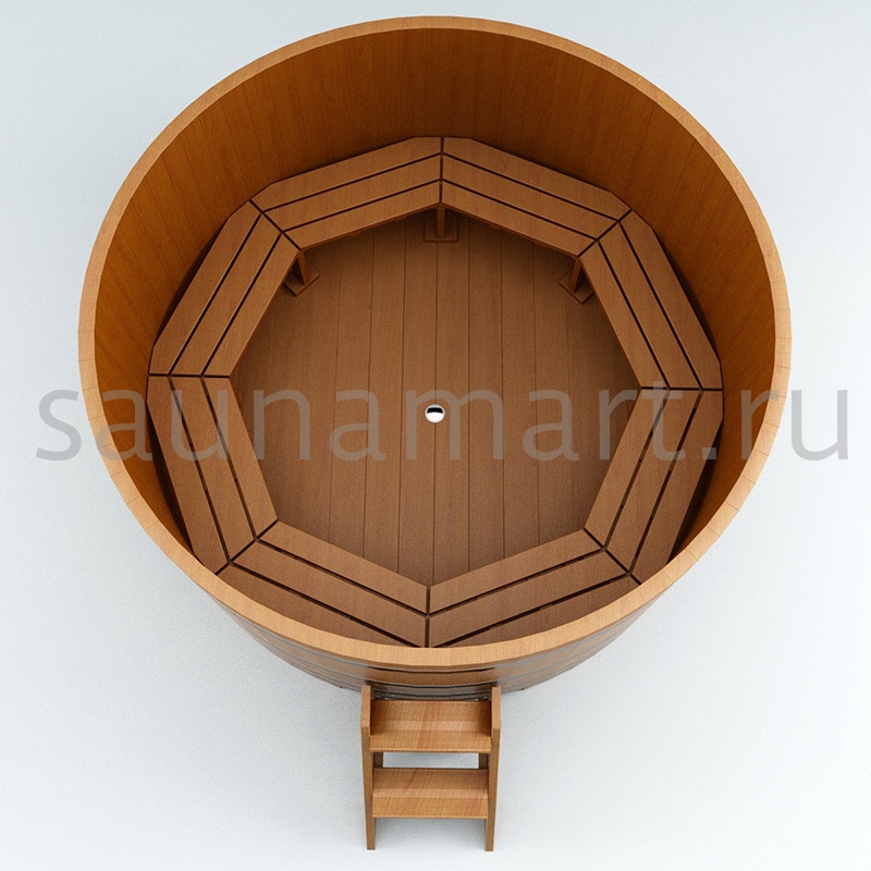 Купель круглая из дуба D=1.2 H=1.0 с полимерным покрытием натуральная Купель круглая из дуба D=1.2 H=1.0 с полимерным покрытием натуральная