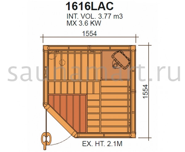 SAWO Сауна в сборе модель 1616LAC-CD без оборудования и аксессуаров кедр SAWO Сауна в сборе модель 1616LAC-CD без оборудования и аксессуаров кедр