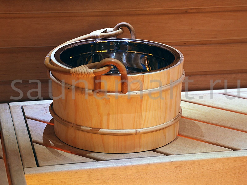 Sawo Ведро деревянное 5 л. со вставкой из нерж. 371-МР Sawo Ведро деревянное 5 л. со вставкой из нерж. 371-МР